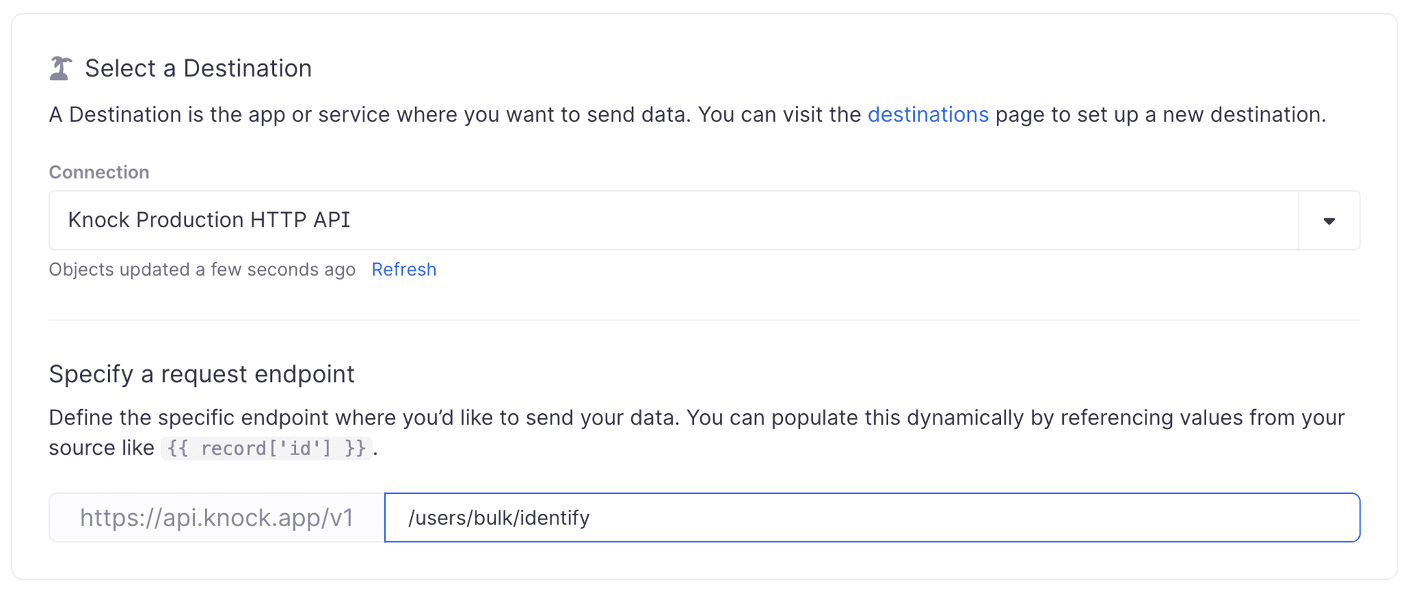 Select a destination in Census
